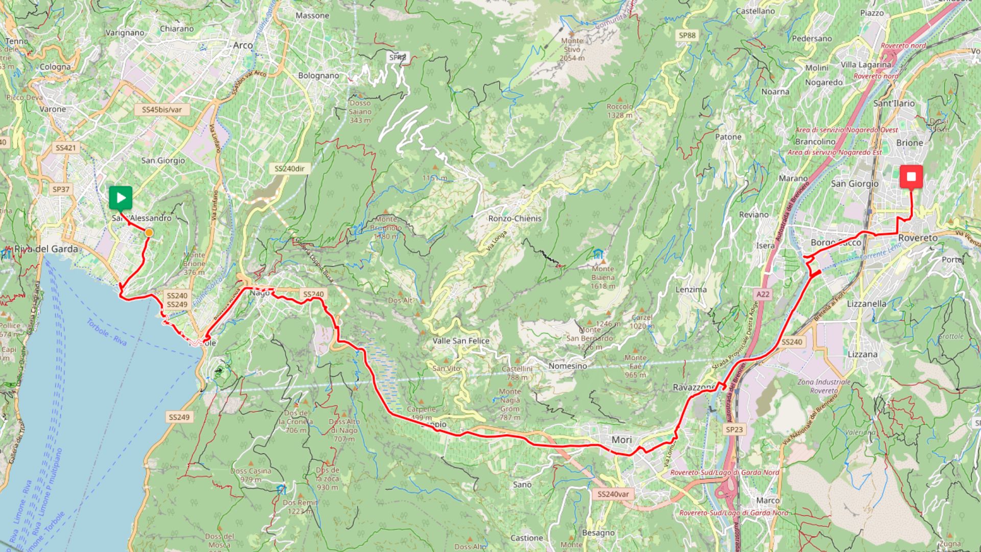 Itinerario panoramico dal Lago di Garda alla Vallagarina